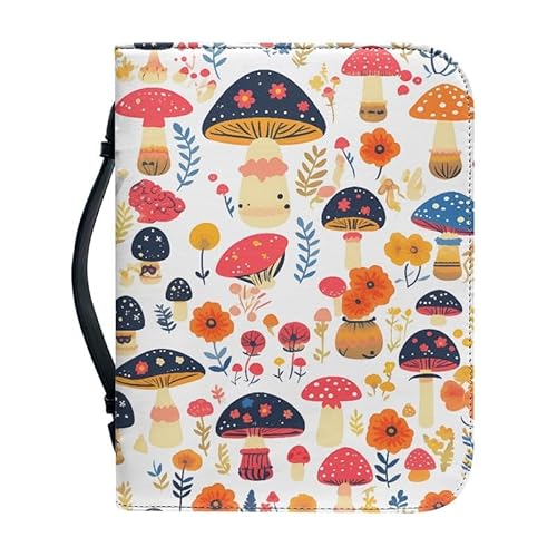 Kuiaobaty Buchhülle aus weichem Leder mit Pilzmuster, für Bibel, Aquarell-Pilze, mit Innenfächern für Handy, Stift Kuiaobaty Buchhülle aus weichem Leder mit Pilzmuster, für Bibel, Aquarell-Pilze, mit Innenfächern für Handy, Stift von Kuiaobaty