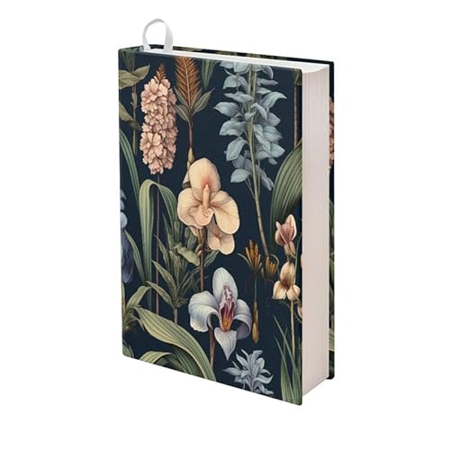 Kuiaobaty Malerei Blumen Buchhüllen für Roman, Bibel, Retro Floral Planet Book Sleeve mit Lesezeichen Stoffbezug für Taschenbuch von Kuiaobaty