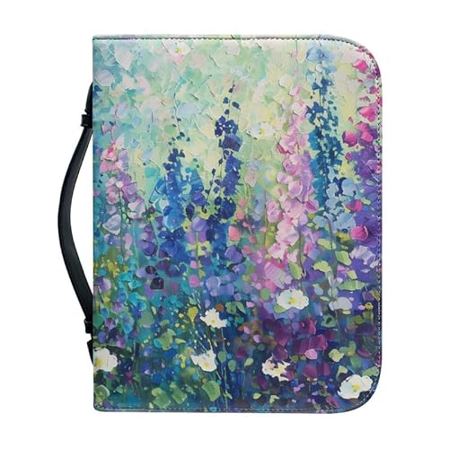 Kuiaobaty Malerei Wildblumen Buchhülle mit Griff, Ölfarbe, Blumenbuch, Schutztasche mit Stifttaschen, Bibelhülle von Kuiaobaty