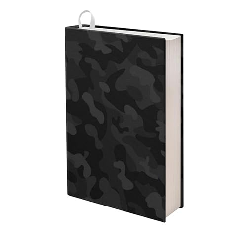 Kuiaobaty Schwarzer Camouflage-Stoff Buchhülle für Notebook, Novel, abstrakte Camouflage-Buchhülle Skycase Business Portfolio-Ordner von Kuiaobaty