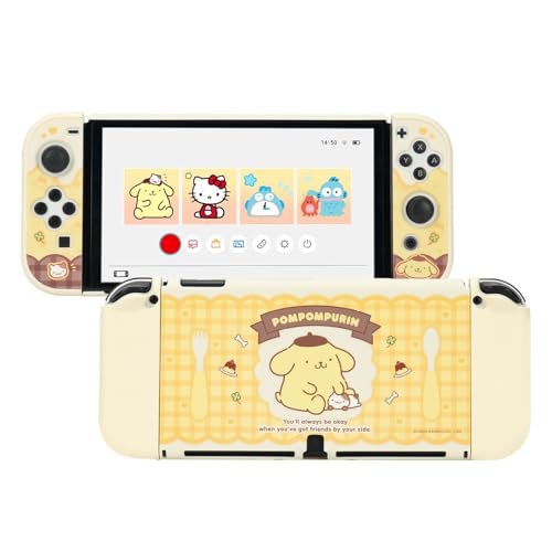 Kuitmor Schutzhülle für Switch OLED, Schlanke Schutzhülle kompatibel mit Switch OLED, Kratzfestes und stoßdämpfendes Design, Original-Controller-Cover-Skins – Pudding Dog Kuitmor Schutzhülle für Switch OLED, Schlanke Schutzhülle kompatibel mit Switch OLED, Kratzfestes und stoßdämpfendes Design, Original-Controller-Cover-Skins – Pudding Dog von Kuitmor