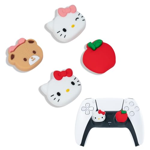 Kuitmor Niedliche Daumengriffkappen für Playstation 5, Joystick-Kappen aus weichem Silikon, niedliche Daumenstick-Griffe, kompatibel mit PS5/PS4/Switch Pro Controller, 4 Stück (HKT) Kuitmor Niedliche Daumengriffkappen für Playstation 5, Joystick-Kappen aus weichem Silikon, niedliche Daumenstick-Griffe, kompatibel mit PS5/PS4/Switch Pro Controller, 4 Stück (HKT) von Kuitmor