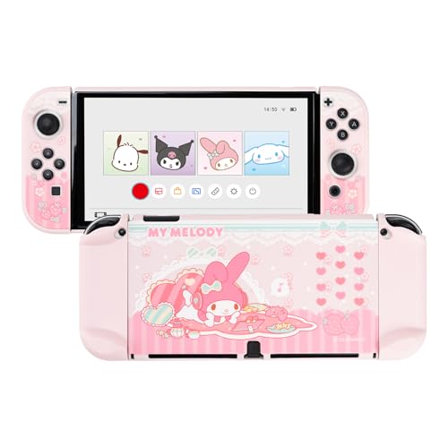 Kuitmor Switch-Schutzhülle für Switch, süßes Cartoon-Design, schlanke Schutzhülle aus hartem PC, kompatibel mit Switch-Konsole und Original-Controller-Controllern (für Switch OLED) von Kuitmor