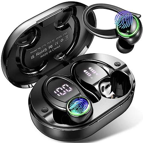 Bluetooth Kopfhörer Sport, in Ear Kabellos mit 2 ENC Mikrofon für HD Anruf, Bloototh 5.3 Bass Boosted Stereoklang Ohrhörer mit 48H USB C Ladekoffer LED Anzeige, IP7 Wasserdicht Earbuds Lauf von Kuizil