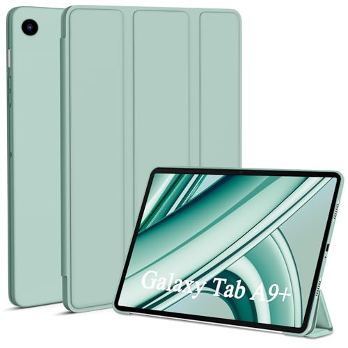 Kukiwhy Hülle für Samsung Galaxy Tab A9+/A9 Plus 11 Zoll 2023 Tablet (SM-X210/X216/X218), Dünn Leicht PU mit Standfunktion Dreifach Falt Klapp Schutzhülle, Auto Aufwachen/Schlafen -Matcha Grün von Kukiwhy