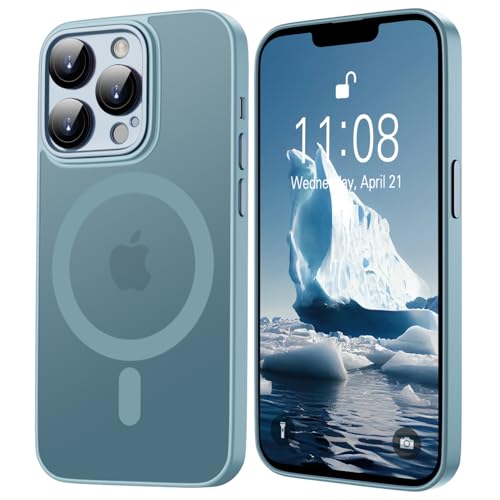Kukiwhy Magnetic für iPhone 13 Pro Max Hülle für Magsafe Ultradünne Militärnorm Stoßfest Kratzfeste Rückseite Matte Handyhülle TPU Magnetische Handyhülle iPhone 13 Pro Max (Blau) von Kukiwhy