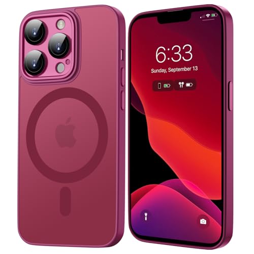 Kukiwhy Magnetisch Hülle für iPhone 13 Pro Kompatibel mit MagSafe Kabellosem Laden, Kameraschutz rutschfest Kratzfest Stoßfest Durchscheinende Leicht Dünn Matte Hülle für iPhone 13 Pro Fuchsie Kukiwhy Magnetisch Hülle für iPhone 13 Pro Kompatibel mit MagSafe Kabellosem Laden, Kameraschutz rutschfest Kratzfest Stoßfest Durchscheinende Leicht Dünn Matte Hülle für iPhone 13 Pro Fuchsie von Kukiwhy