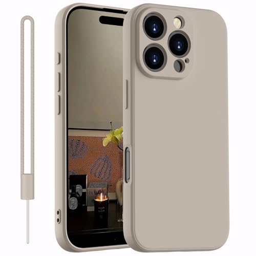 Kukiwhy für iPhone 16 Pro Max Hülle Silikon Case,Dünne mit Microfiber Hanyhülle für iPhone 16 Pro Max aus flüssigem,Kratzfeste und stoßfeste Schutzhülle für iPhone 16 Pro Max 6.9''(2024)Titanium Grau von Kukiwhy