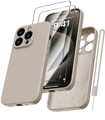 Kukiwhy für iPhone 15 Pro Max Hülle Silikon mit 2 Stück Panzerfolie,Hanyhülle für iPhone 15 Pro Max Case Dünne Weichem Microfiber Kratzfeste Schutzhülle für iPhone 15 Pro Max 6.7'' Titanium Grau Kukiwhy für iPhone 15 Pro Max Hülle Silikon mit 2 Stück Panzerfolie,Hanyhülle für iPhone 15 Pro Max Case Dünne Weichem Microfiber Kratzfeste Schutzhülle für iPhone 15 Pro Max 6.7'' Titanium Grau von Kukiwhy