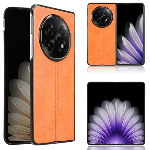 Handyhüllen, kompatibel mit Oppo Find N5, Retro-PU-Leder, ultradünn, stoßfest, kompatibel mit Oppo Find N5 5G CPH2671 PKH110 PKH120, Gelb von Kukoufey