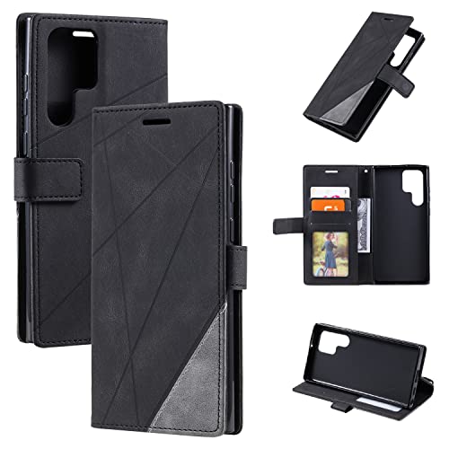 Hülle für Samsung Galaxy S23 Ultra Hülle Leder,Hülle für Samsung Galaxy S23 Ultra 5G Hülle Schutzhülle Case Cover Black Hülle für Samsung Galaxy S23 Ultra Hülle Leder,Hülle für Samsung Galaxy S23 Ultra 5G Hülle Schutzhülle Case Cover Black von Kukoufey
