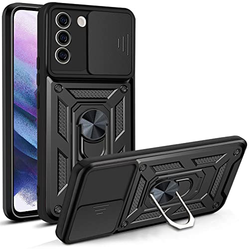 Kompatibel mit Samsung Galaxy S22 Halterungsschale, mit Schiebe-Kamera-Objektivabdeckung, kompatibel mit Samsung SM-S901B/DS Galaxy S22 / SM-S901E/DS SM-S901U1 SM-S901W SM-S901N SM-S9010 Hülle Schwarz von Kukoufey