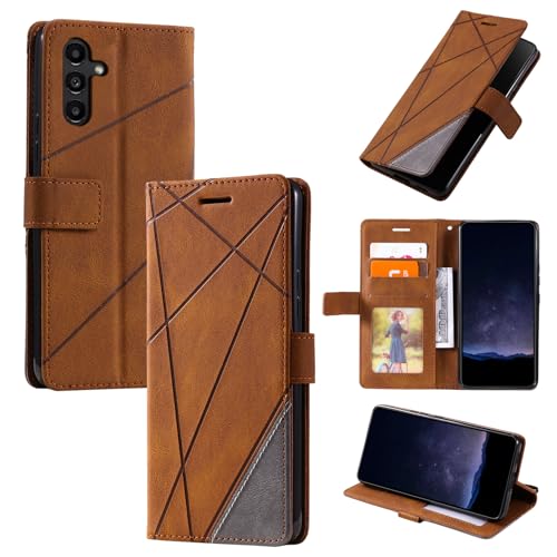 Kompatibel mit Samsung Galaxy S23 FE Hülle Leder,Kompatibel mit Samsung SM-S711B/DS Galaxy S23 FE/SM-S711U1 SM-S711W SM-S7110 Hülle Klapphülle Handytasche Case Brown von Kukoufey