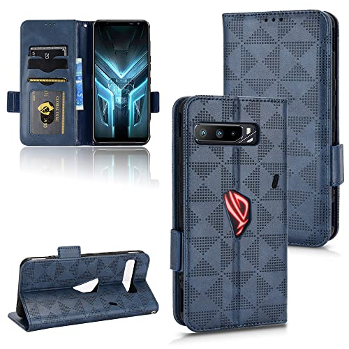 Kukoufey Hülle für Asus ROG Phone 3 I003DD Handy-Schutzhülle aus Leder,Hülle für Asus ROG Phone III Strix ZS661KS Hülle Leder,Hülle für Asus ROG Phone III Hülle Schutzhülle Case Cover Blue von Kukoufey