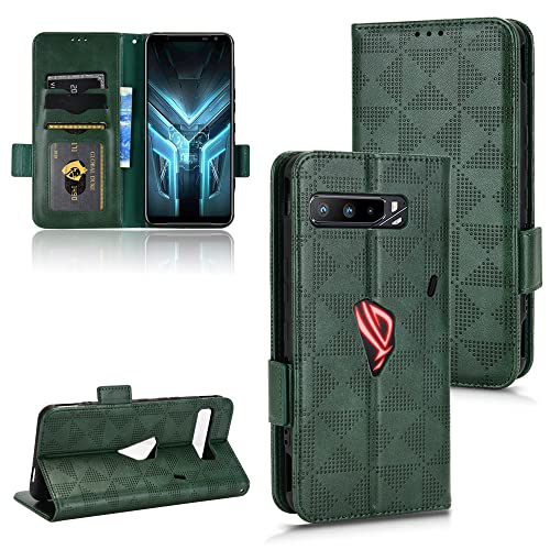 Kukoufey Hülle für Asus ROG Phone 3 I003DD Handy-Schutzhülle aus Leder,Hülle für Asus ROG Phone III Strix ZS661KS Hülle Leder,Hülle für Asus ROG Phone III Hülle Schutzhülle Case Cover Green von Kukoufey