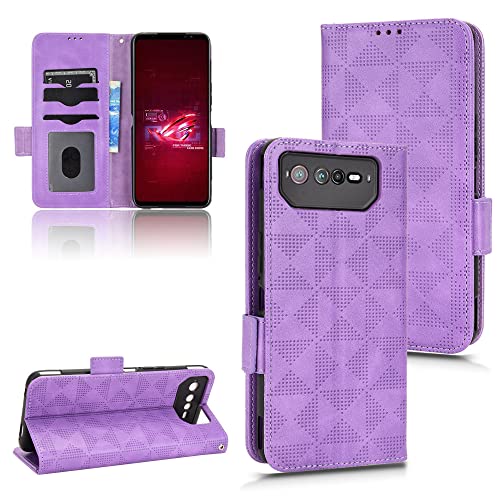 Kukoufey Hülle für Asus ROG Phone 6 Pro Handy-Schutzhülle aus Leder,Hülle für Asus ROG Phone 6 Hülle Schutzhülle Case Cover Purple von Kukoufey
