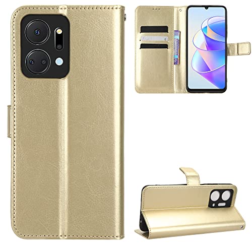 Kukoufey Hülle für Honor X7a Hülle Leder,Hülle für Honor X7a RKY-LX2 Hülle Schutzhülle Case Cover Gold von Kukoufey