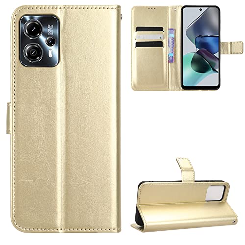 Kukoufey Hülle für Motorola Moto G13 4G Hülle Leder,Hülle für Motorola Moto G23 4G Hülle Schutzhülle Case Cover Gold von Kukoufey