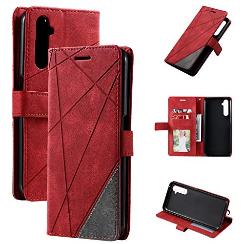Kukoufey Hülle für OnePlus 8 Nord 5G Hülle Leder,Hülle für OnePlus Z Leather Case,Hülle für OnePlus Nord AC2001 AC2003 Hülle Schutzhülle Case Cover Red von Kukoufey