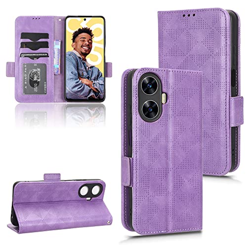 Kukoufey Hülle für Oppo Realme C55 4G RMX3710 Handy-Schutzhülle aus Leder,Hülle für Oppo Realme C55 Hülle Schutzhülle Purple von Kukoufey