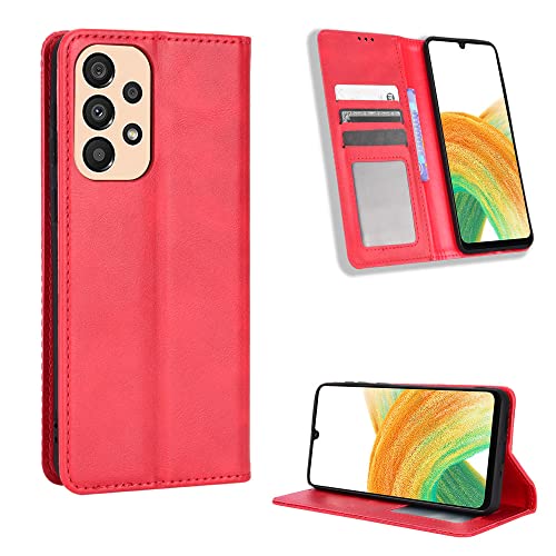 Kukoufey Hülle für Samsung Galaxy A33 5G Hülle Leder,Hülle für Samsung SM-A336E/DSN Galaxy A33 5G / SM-A336B/DSN SM-A336E/DS SM-A336M/DSN SM-A336N SM-A3360 Hülle Schutzhülle Case Cover Red Kukoufey Hülle für Samsung Galaxy A33 5G Hülle Leder,Hülle für Samsung SM-A336E/DSN Galaxy A33 5G / SM-A336B/DSN SM-A336E/DS SM-A336M/DSN SM-A336N SM-A3360 Hülle Schutzhülle Case Cover Red von Kukoufey