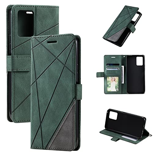 Kukoufey Hülle für Vivo Y21G V2152 Hülle Leder,Hülle für Vivo Y33S 4G Leather Case,Hülle für Vivo Y21A Y21A Y21T Leather Case,Hülle für Vivo Y21 2021 V2111 Hülle Klapphülle Handytasche Case Green von Kukoufey