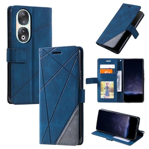 Kukoufey Kompatibel mit Honor 90 Hülle Leder,Kompatibel mit Honor 90 5G REA-NX9 REA-AN00 Hülle Klapphülle Handytasche Case Blue von Kukoufey