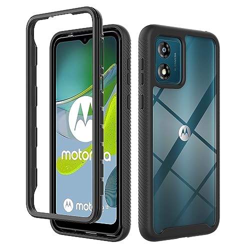 Kukoufey Kompatibel mit Motorola Moto E13 Hülle, Anti-Fall- und Stoßdämpfende Schutzhülle, kompatibel mit Motorola Moto E13 4G XT2345-1 XT2345-2 XT2345-3 XT2345-4 XT2345-6 Hülle Schwarz von Kukoufey