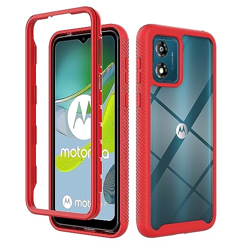 Kukoufey Kompatibel mit Motorola Moto E13 Hülle,Anti-Drop- und stoßdämpfende Handy-Schutzhülle Kompatibel mit Motorola Moto E13 4G XT2345-1 XT2345-2 XT2345-3 XT2345-4 XT2345-6 Hülle Red von Kukoufey