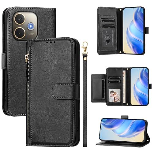 Kukoufey Kompatibel mit Oppo A5 Pro 5G Handyhüllen, kompatibel mit Oppo A5 Pro 5G CPH2711 CPH2695, PU-Leder, mit Reißverschluss, Schwarz Kukoufey Kompatibel mit Oppo A5 Pro 5G Handyhüllen, kompatibel mit Oppo A5 Pro 5G CPH2711 CPH2695, PU-Leder, mit Reißverschluss, Schwarz von Kukoufey
