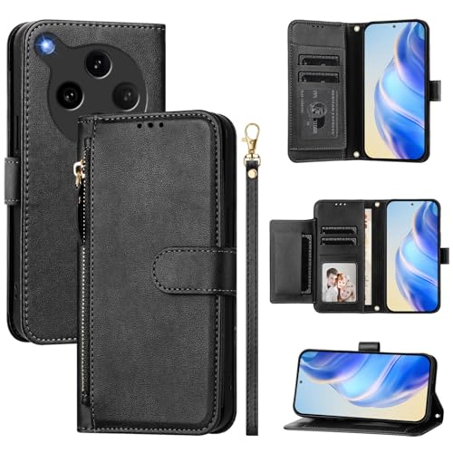 Kukoufey Kompatibel mit Oppo Find X8 Ultra Handyhüllen, kompatibel mit Oppo Find X8 Ultra 5G PKJ110 PKU110, PU-Leder, mit Reißverschluss, Schwarz Kukoufey Kompatibel mit Oppo Find X8 Ultra Handyhüllen, kompatibel mit Oppo Find X8 Ultra 5G PKJ110 PKU110, PU-Leder, mit Reißverschluss, Schwarz von Kukoufey