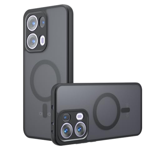 Kukoufey Kompatibel mit Oppo Reno 13 5G Hülle, kompatibel mit MagSafe, kompatibel mit Oppo Reno13 5G, integrierte magnetische Anti-Shock-Handyhülle, Schwarz von Kukoufey