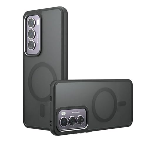 Kukoufey Kompatibel mit Realme C75 4G Hülle, kompatibel mit MagSafe, kompatibel mit Realme 14x 5G / V60 Pro 5G RMX3953, integrierte magnetische Anti-Shock-Handyhülle, Schwarz von Kukoufey