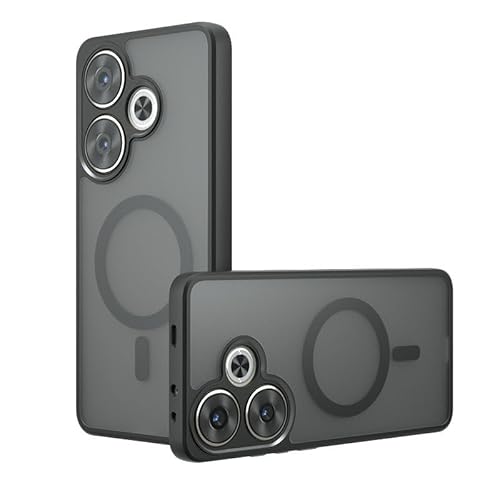 Kukoufey Kompatibel mit Realme GT 6T Hülle, kompatibel mit MagSafe, kompatibel mit Realme GT Neo6 SE / GT6 5G / GT Neo6 5G, integrierte magnetische Anti-Shock-Handyhülle, Schwarz von Kukoufey