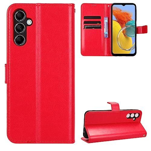 Kukoufey Kompatibel mit Samsung Galaxy F34 5G Handyhülle,Kompatibel mit Samsung SM-M346B/DS Galaxy M34 5G / SM-M346B Hülle Handytasche Leder Schutzhülle Flip Case Red von Kukoufey