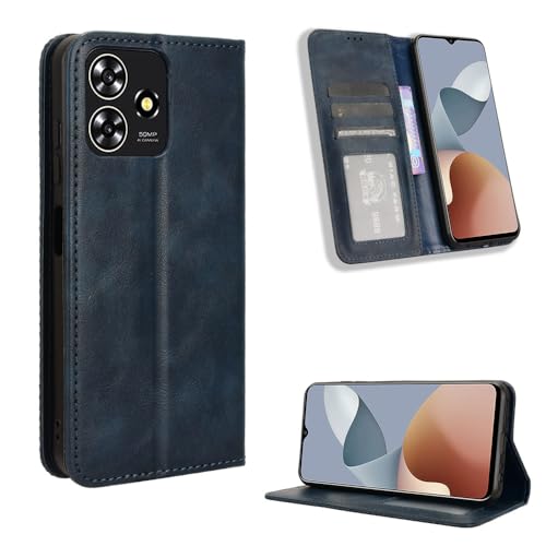 Kukoufey Schutzhülle aus Leder, kompatibel mit ZTE Blade V50 Design 4G, Flip Case mit Kartenschlitz, Geldfach, Blau Kukoufey Schutzhülle aus Leder, kompatibel mit ZTE Blade V50 Design 4G, Flip Case mit Kartenschlitz, Geldfach, Blau von Kukoufey