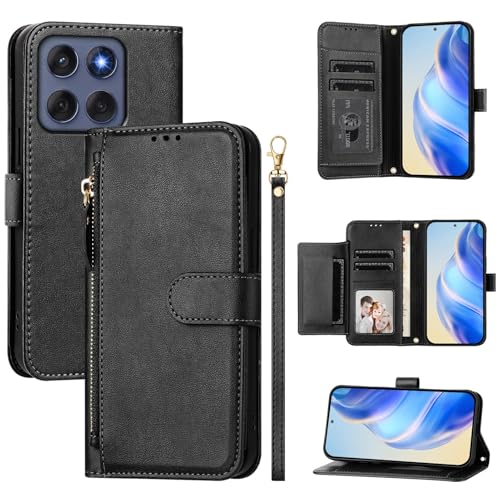 Kukoufey Schutzhülle für Motorola Edge 60 Fusion, kompatibel mit Motorola Edge 60 Fusion 5G XT2503-4, PU-Leder, mit Reißverschluss, Schwarz Kukoufey Schutzhülle für Motorola Edge 60 Fusion, kompatibel mit Motorola Edge 60 Fusion 5G XT2503-4, PU-Leder, mit Reißverschluss, Schwarz von Kukoufey