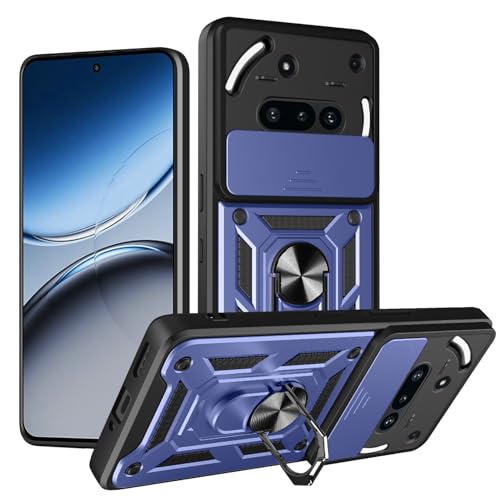 Kukoufey Schutzhülle für Nothing Phone 3A, mit Schiebe-Kamera-Objektivabdeckung, kompatibel mit Nothing Phone (3a) 5G A059, Blau von Kukoufey