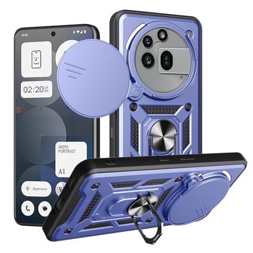 Kukoufey Schutzhülle für Nothing Phone 3a Pro, mit Schiebe-Kamera-Objektivabdeckung, kompatibel mit Nothing Phone (3A) Pro 5G A059P, Blau von Kukoufey