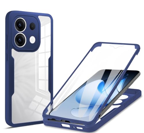 Kukoufey Schutzhülle für Oppo Reno13 5G, mit integriertem Displayschutz, kompatibel mit Oppo Reno 13 5G CPH2689, Blau von Kukoufey