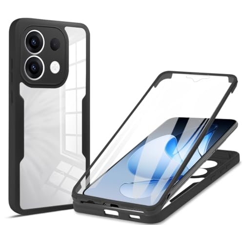 Kukoufey Schutzhülle für Oppo Reno13 5G, mit integriertem Displayschutz, kompatibel mit Oppo Reno 13 5G CPH2689, Schwarz von Kukoufey