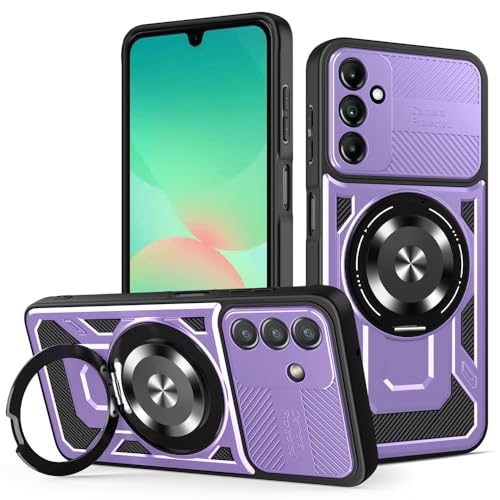 Kukoufey Schutzhülle für Samsung Galaxy A56 5G SM-A566B/DS/Galaxy A36 5G, kompatibel mit MagSafe, um 360 Grad drehbarer magnetischer Ständer, Anti-Drop-Handyhülle, Violett Kukoufey Schutzhülle für Samsung Galaxy A56 5G SM-A566B/DS/Galaxy A36 5G, kompatibel mit MagSafe, um 360 Grad drehbarer magnetischer Ständer, Anti-Drop-Handyhülle, Violett von Kukoufey