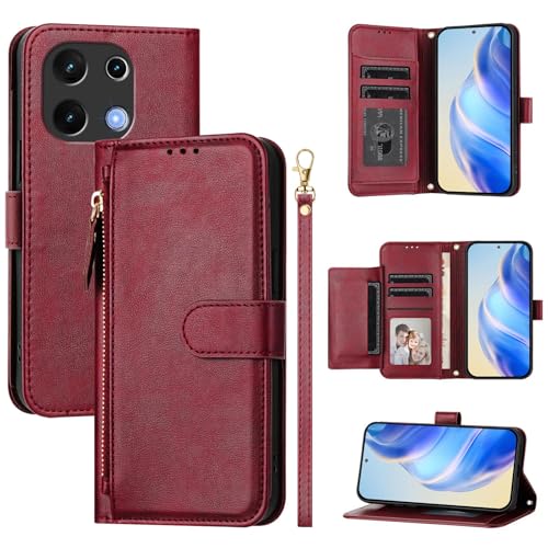 Kukoufey Schutzhülle für Umidigi Note 100A, kompatibel mit Umidigi Note 100 5G, PU-Leder, mit Reißverschluss, Rot Kukoufey Schutzhülle für Umidigi Note 100A, kompatibel mit Umidigi Note 100 5G, PU-Leder, mit Reißverschluss, Rot von Kukoufey