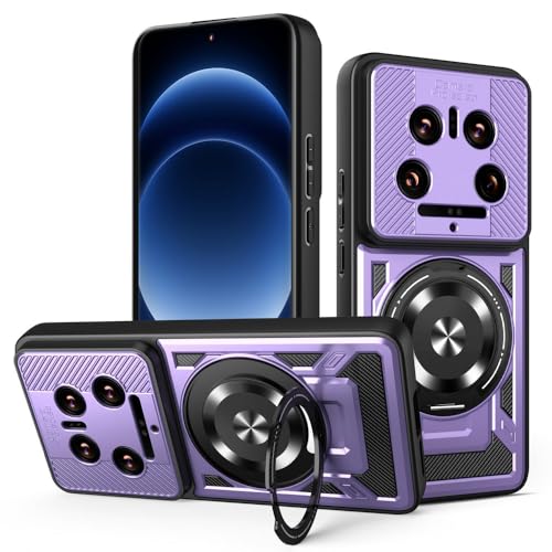 Kukoufey Schutzhülle für Xiaomi 14 Ultra 5G 24031PN0DC 24031PN0DG, kompatibel mit MagSafe, um 360 Grad drehbarer magnetischer Ständer, Anti-Drop-Handyhülle, Violett Kukoufey Schutzhülle für Xiaomi 14 Ultra 5G 24031PN0DC 24031PN0DG, kompatibel mit MagSafe, um 360 Grad drehbarer magnetischer Ständer, Anti-Drop-Handyhülle, Violett von Kukoufey