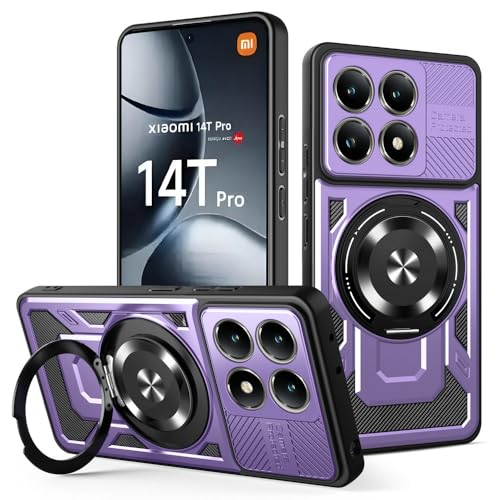 Kukoufey Schutzhülle für Xiaomi 14T Pro 5G 2407FPN8EG 2407FPN8ER, kompatibel mit MagSafe, um 360 Grad drehbarer magnetischer Ständer, Anti-Drop-Handyhülle, Violett Kukoufey Schutzhülle für Xiaomi 14T Pro 5G 2407FPN8EG 2407FPN8ER, kompatibel mit MagSafe, um 360 Grad drehbarer magnetischer Ständer, Anti-Drop-Handyhülle, Violett von Kukoufey