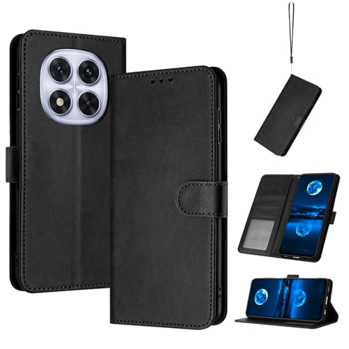 Kukoufey Schutzhülle für Xiaomi Redmi Note 14 Pro+ 5G, Leder, kompatibel mit Xiaomi Redmi Note 14 Pro 5G 24090RA29C, PU-Leder, Schwarz von Kukoufey