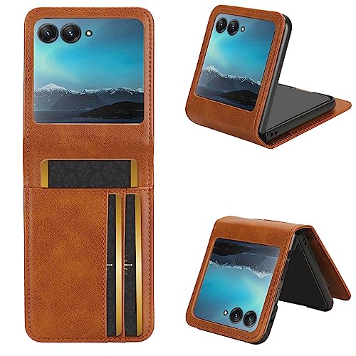 Kukoufey Schutzhülle für Motorola Razr 40 Ultra XT2321-1 XT2321-3 XT2321-5 / Moto Razr+ 2023, Leder, mit Standfunktion, kompatibel mit Motorola Razr+ 2023, Braun Kukoufey Schutzhülle für Motorola Razr 40 Ultra XT2321-1 XT2321-3 XT2321-5 / Moto Razr+ 2023, Leder, mit Standfunktion, kompatibel mit Motorola Razr+ 2023, Braun von Kukoufey