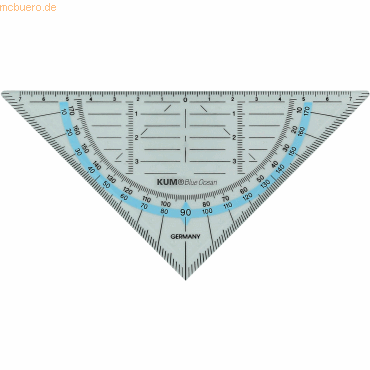 20 x Kum Geometrie-Dreieck 262 Blue Ocean Biokunststoff 16cm transpare von Kum