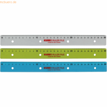 Kum Lineal L03 Ruler File zum Abheften 30cm farbig sortiert Kum Lineal L03 Ruler File zum Abheften 30cm farbig sortiert von Kum