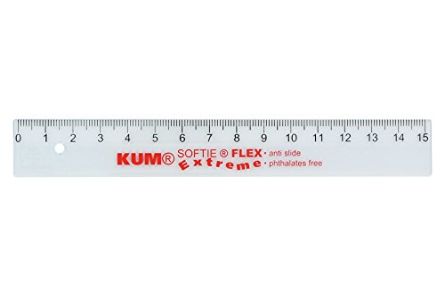 KUM AZ225.09.19-T - Lineal L1 Softie Flex Extreme, 15 cm, flexibles Material, transparent, 1 Stück von Kum